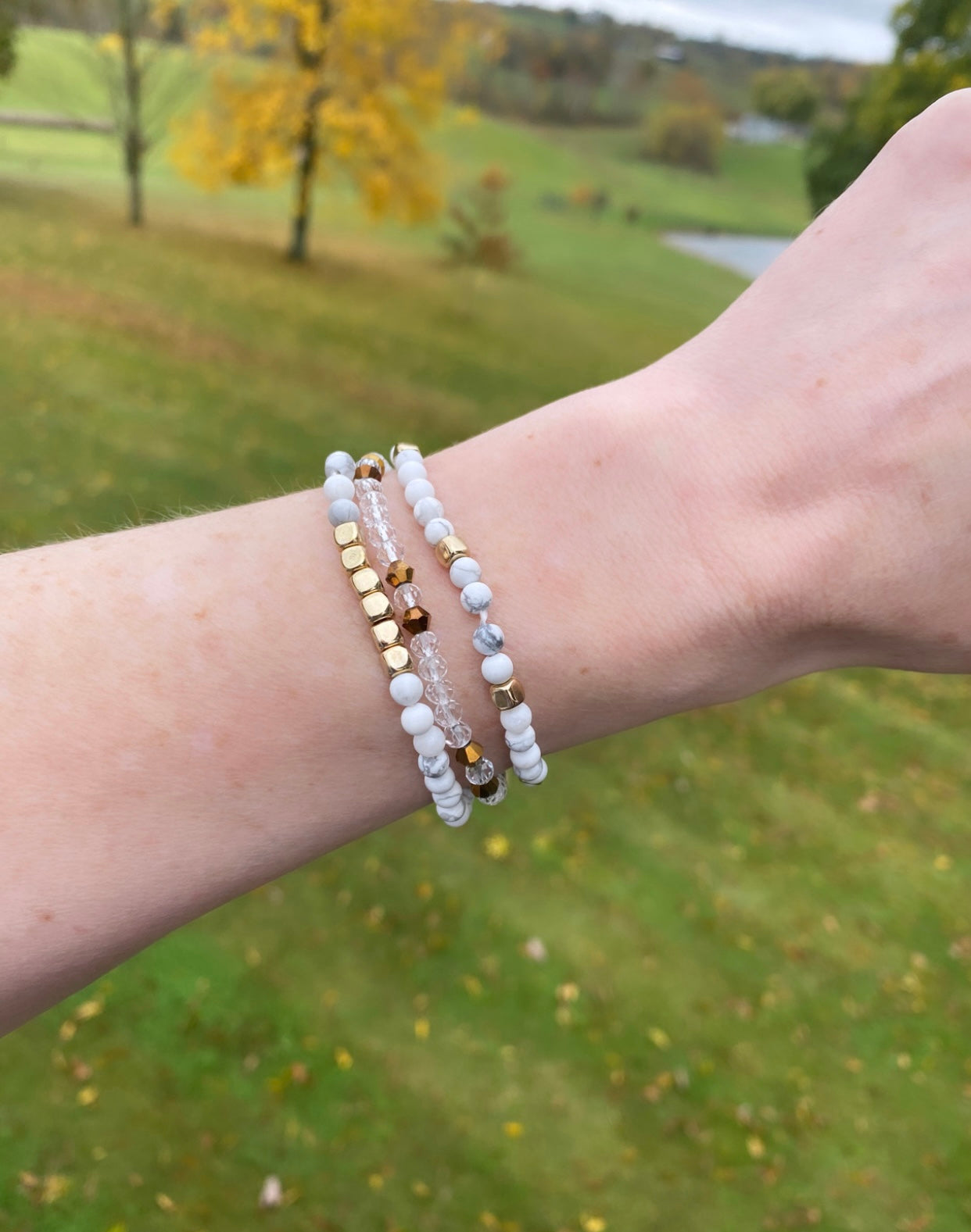 White Howlite Stacker Bracelet
