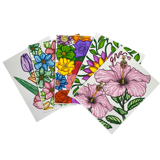 Coloring Sheets: Floral Pack