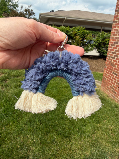 Rainbow Macrame Keychain