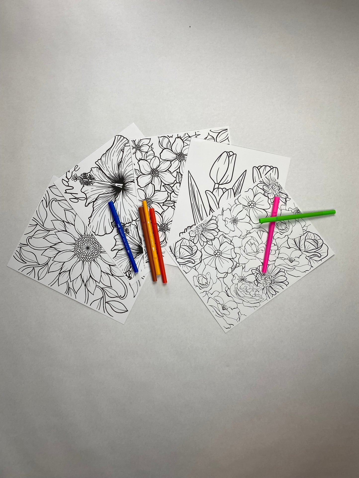 Coloring Sheets: Floral Pack
