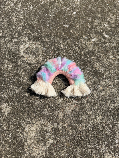 Rainbow Macrame Keychain