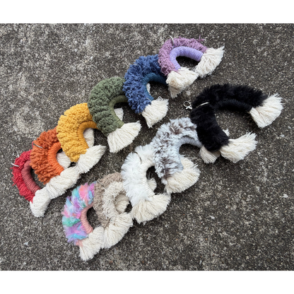 Rainbow Macrame Keychain