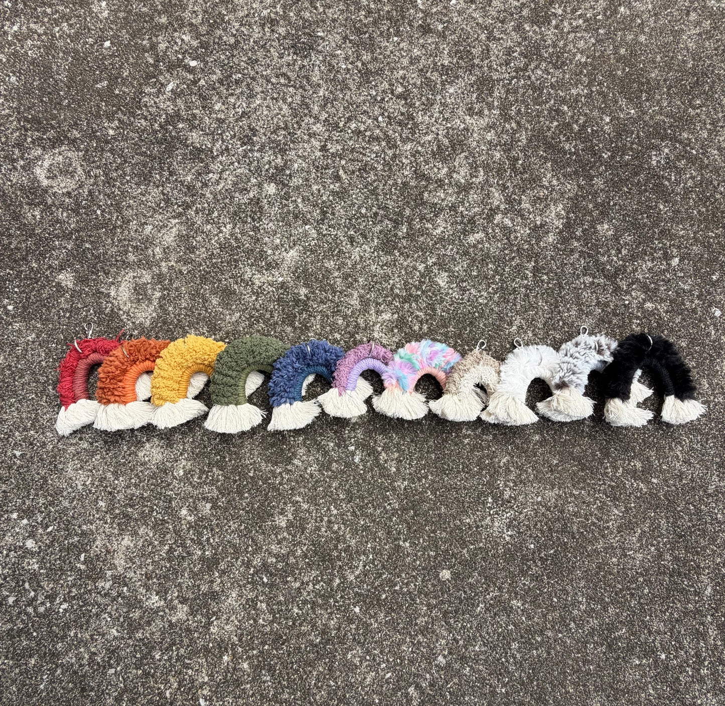 Rainbow Macrame Keychain