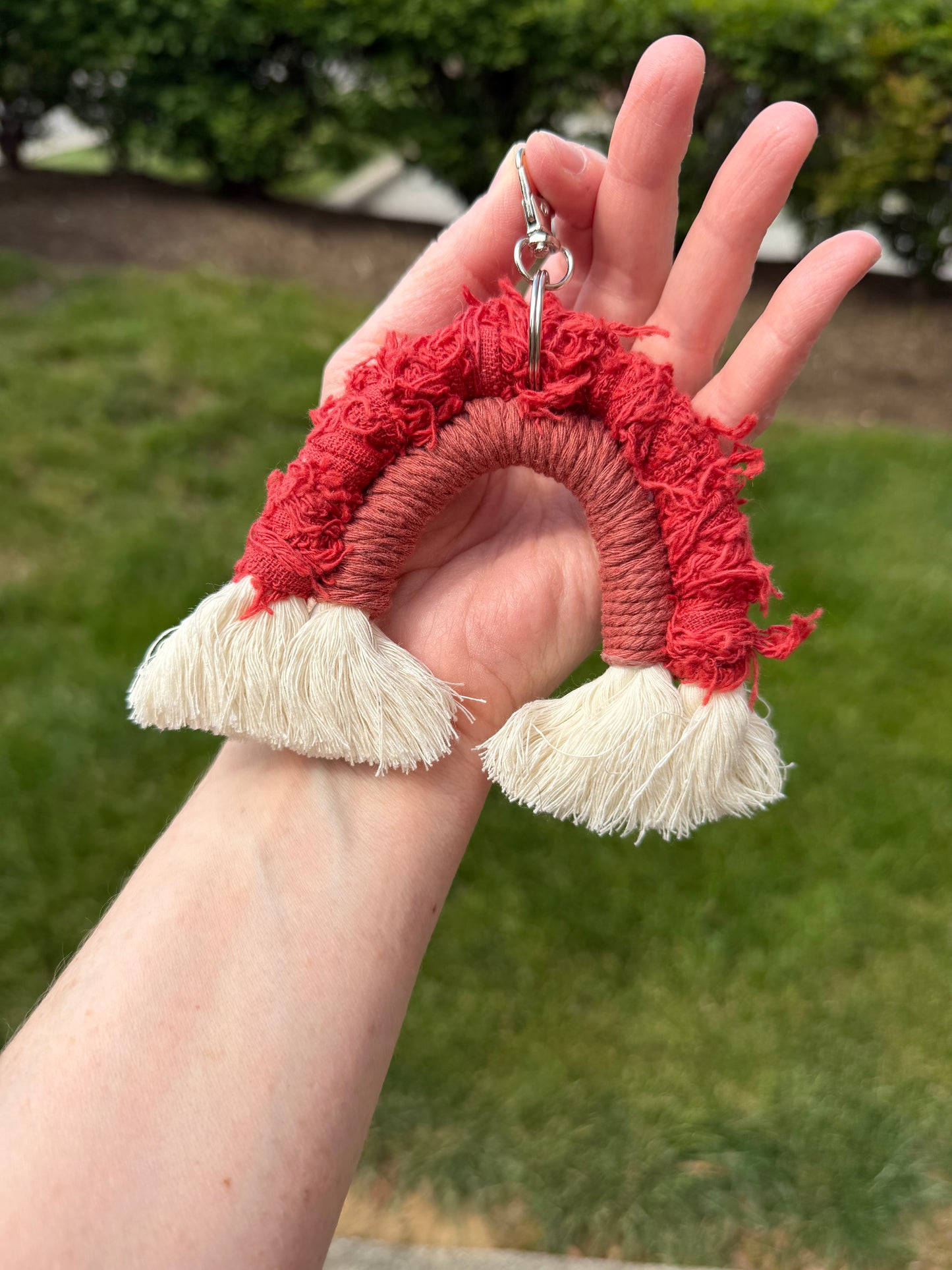 Rainbow Macrame Keychain