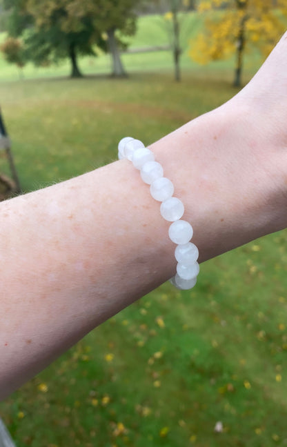 White Jade Stone Bracelet