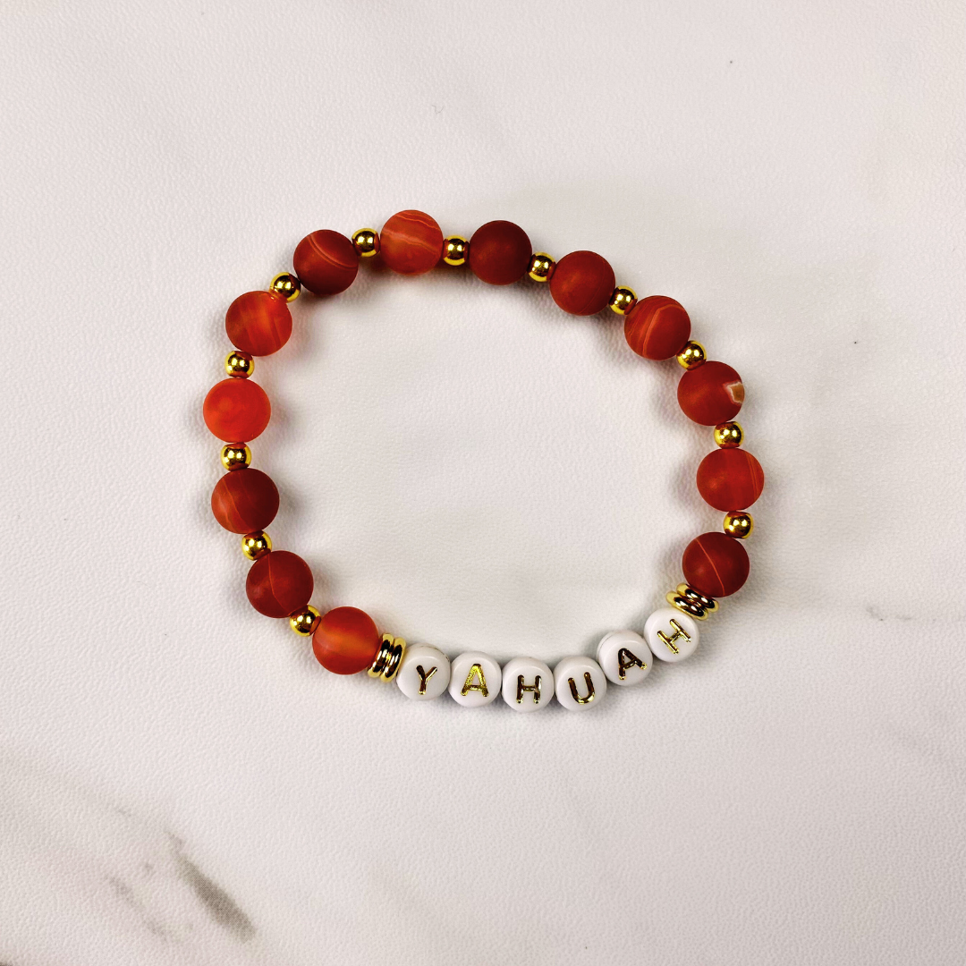 Yahuah Bracelet (Red Stone)
